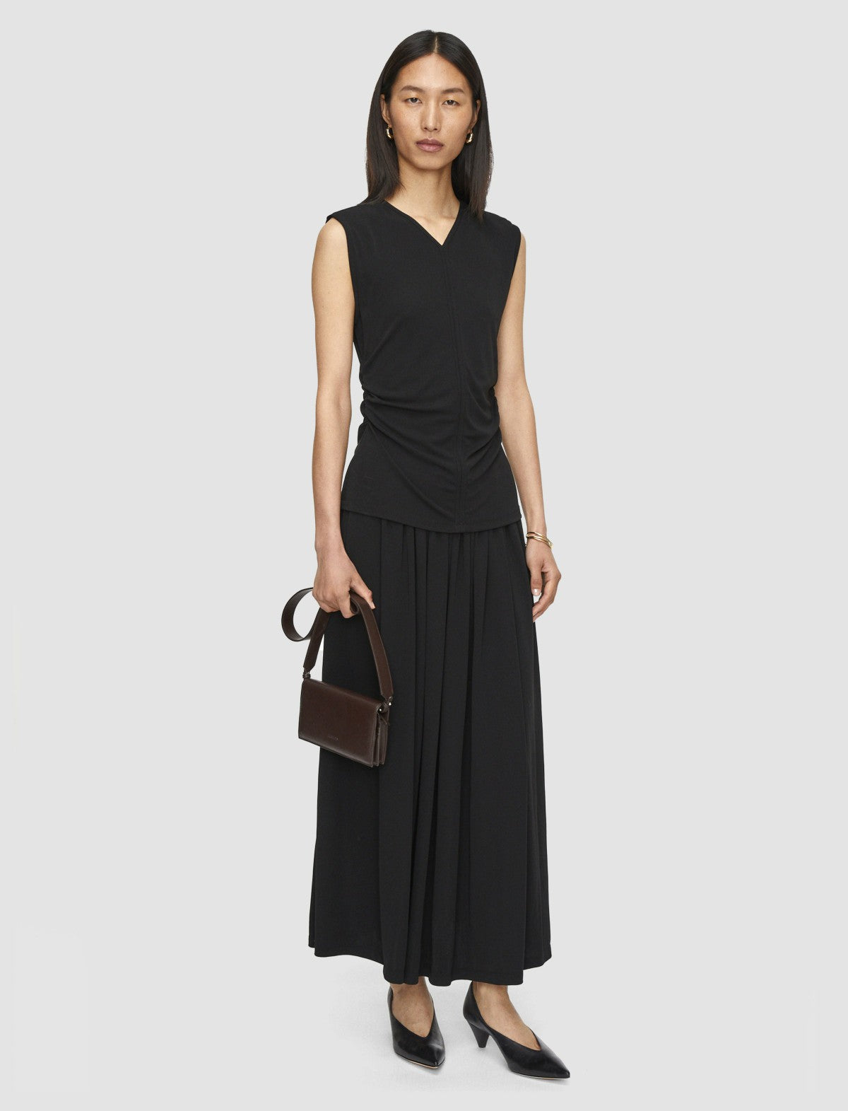 JOSEPH Fashion Women Pajol Crepe Jersey Top Black