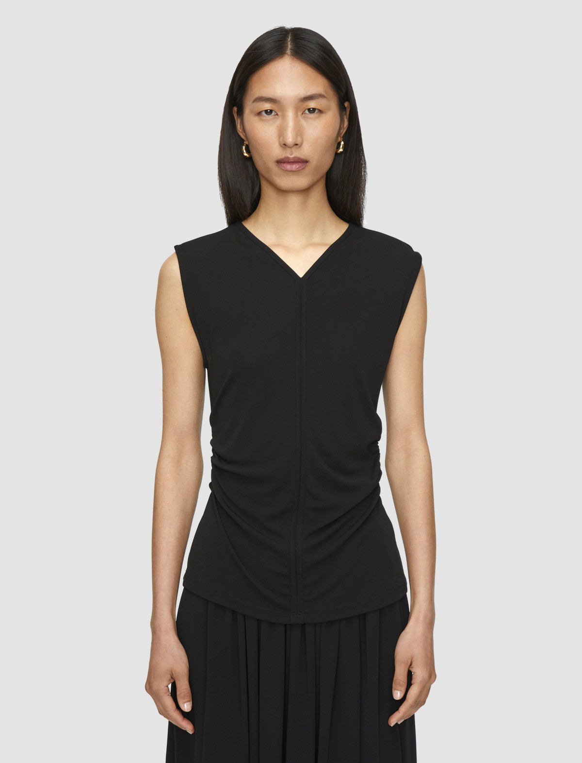 JOSEPH Fashion Women Pajol Crepe Jersey Top Black