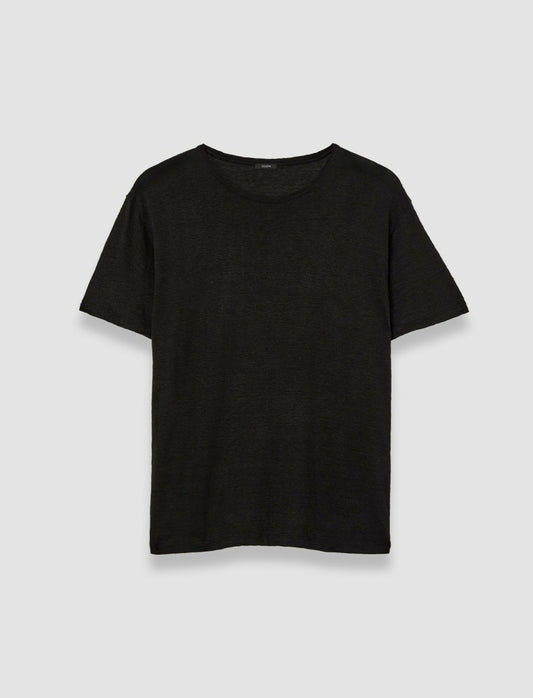 JOSEPH Fashion Women Linen Jersey T-Shirt Black
