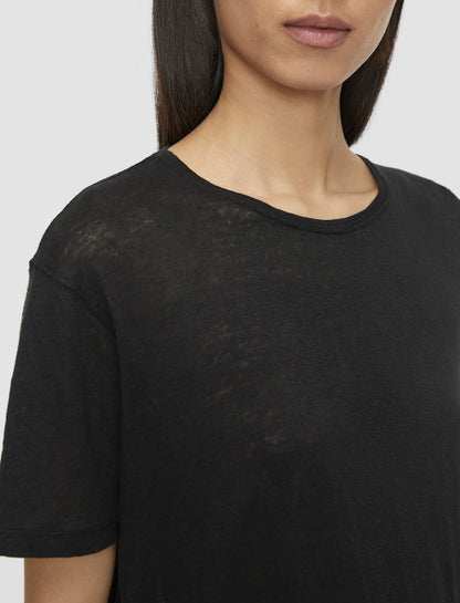 JOSEPH Fashion Women Linen Jersey T-Shirt Black