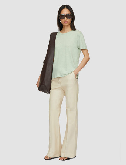 JOSEPH Fashion Women Linen Jersey T-Shirt Matcha