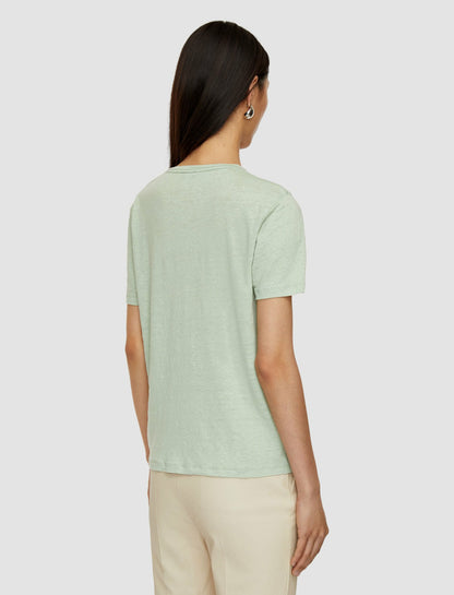 JOSEPH Fashion Women Linen Jersey T-Shirt Matcha
