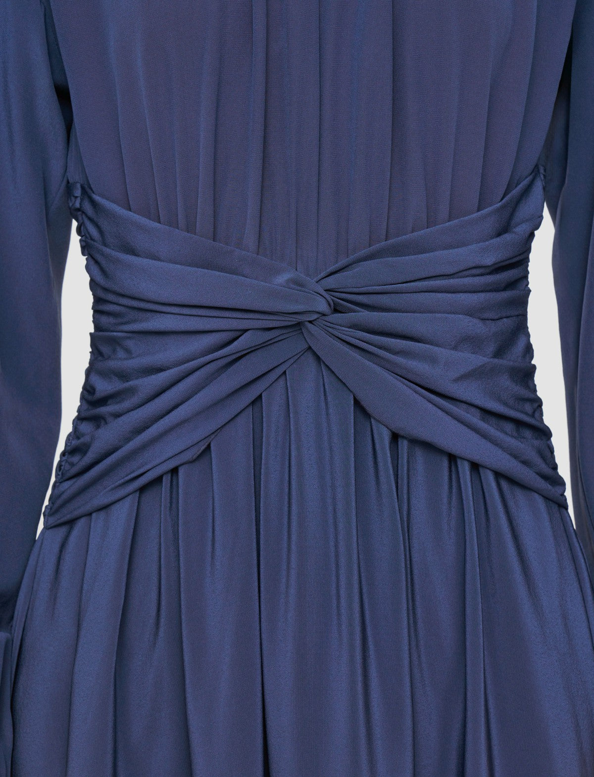 JOSEPH Fashion Women Leila Crepe de Chine Knot Silk Dress Harbour