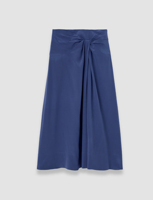 JOSEPH Fashion Women Fran Crepe de Chine Knot Silk Skirt Harbour