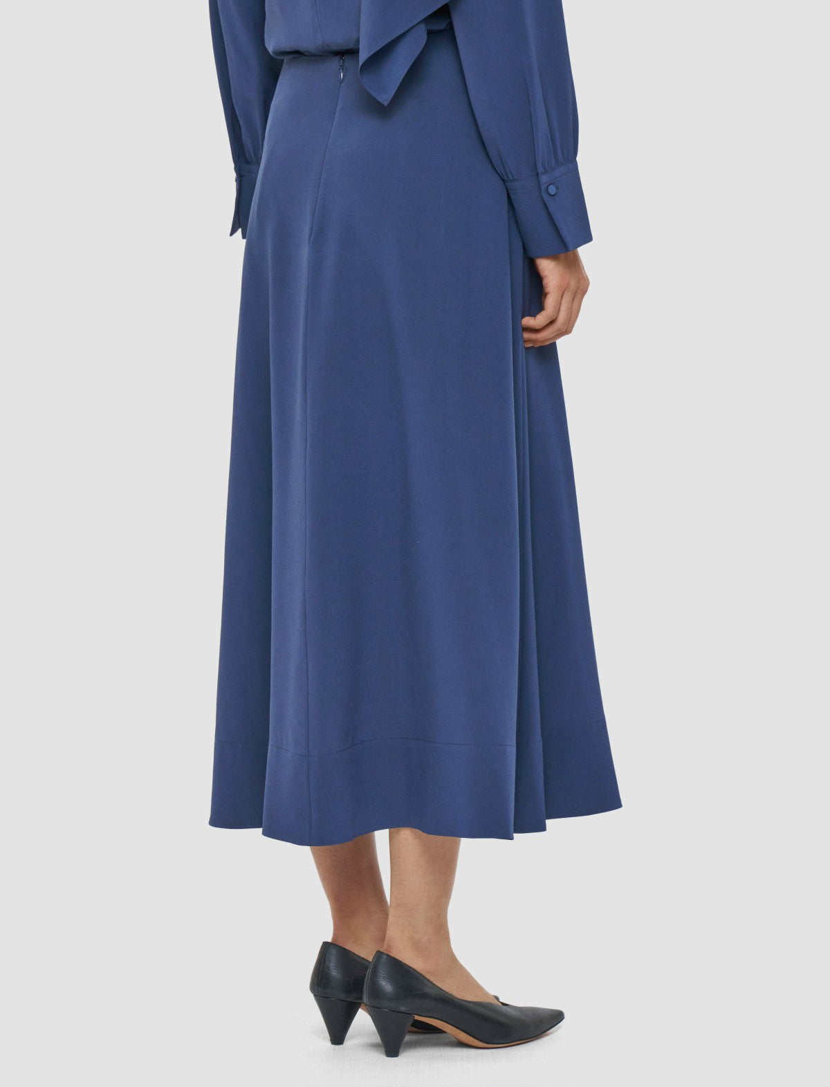 JOSEPH Fashion Women Fran Crepe de Chine Knot Silk Skirt Harbour