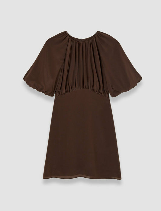 JOSEPH Fashion Women Lizzie Crepe de Chine Silk Dress Ebony