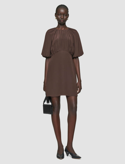 JOSEPH Fashion Women Lizzie Crepe de Chine Silk Dress Ebony