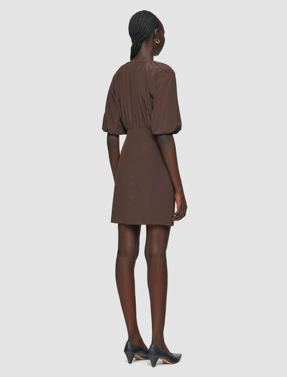 JOSEPH Fashion Women Lizzie Crepe de Chine Silk Dress Ebony