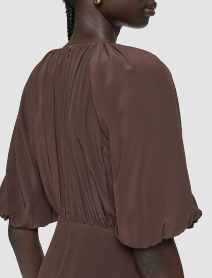 JOSEPH Fashion Women Lizzie Crepe de Chine Silk Dress Ebony