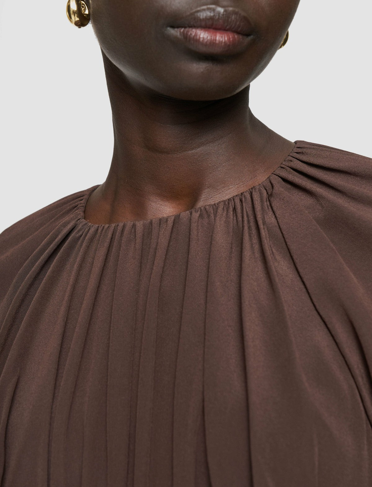 JOSEPH Fashion Women Lizzie Crepe de Chine Silk Dress Ebony