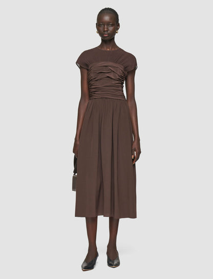 JOSEPH Fashion Women Sophe Crepe de Chine Dress Ebony