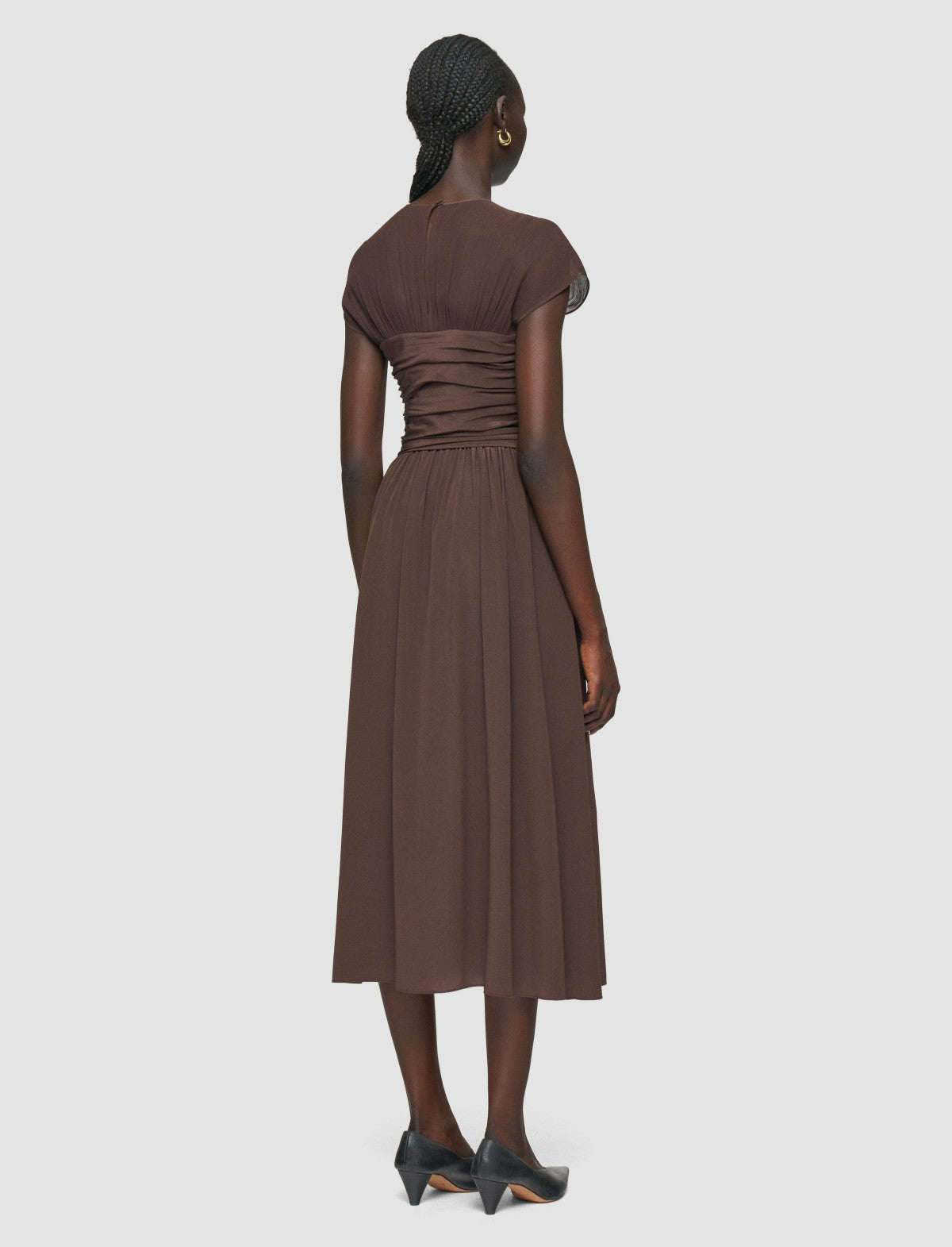 JOSEPH Fashion Women Sophe Crepe de Chine Dress Ebony