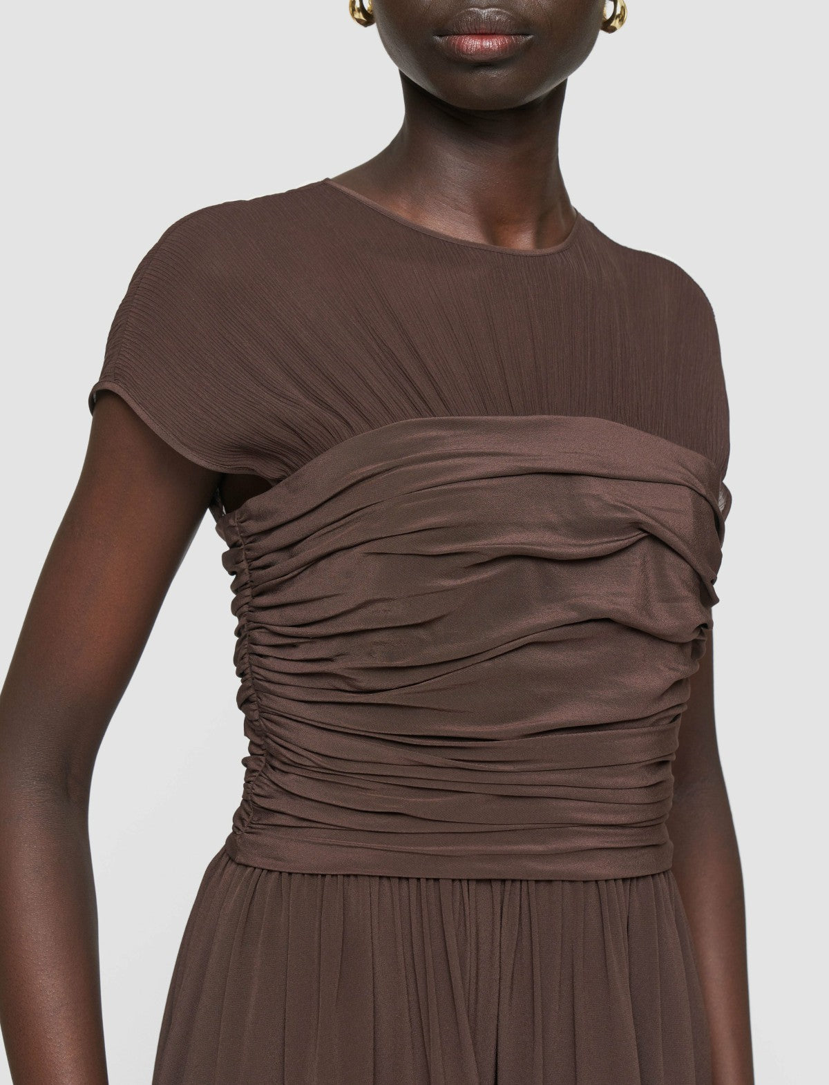 JOSEPH Fashion Women Sophe Crepe de Chine Dress Ebony