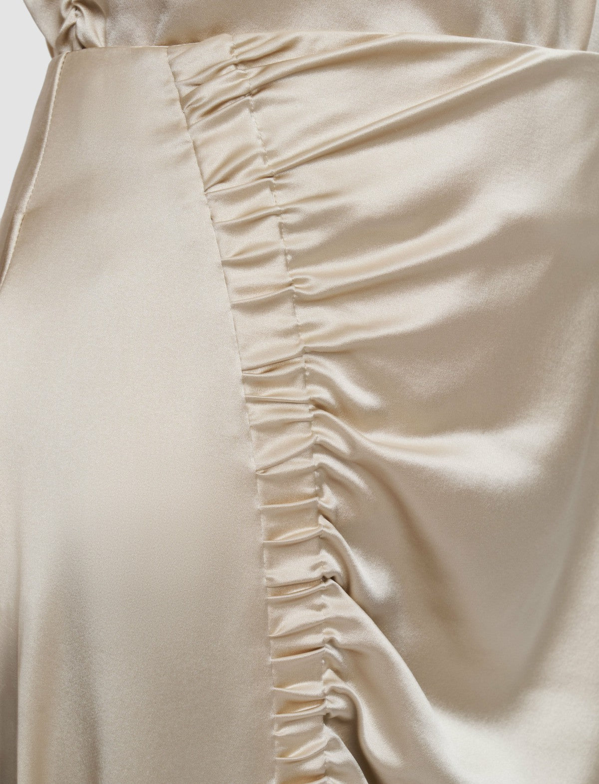 JOSEPH Fashion Women Andrea Ruched Silk Satin Skirt Quail