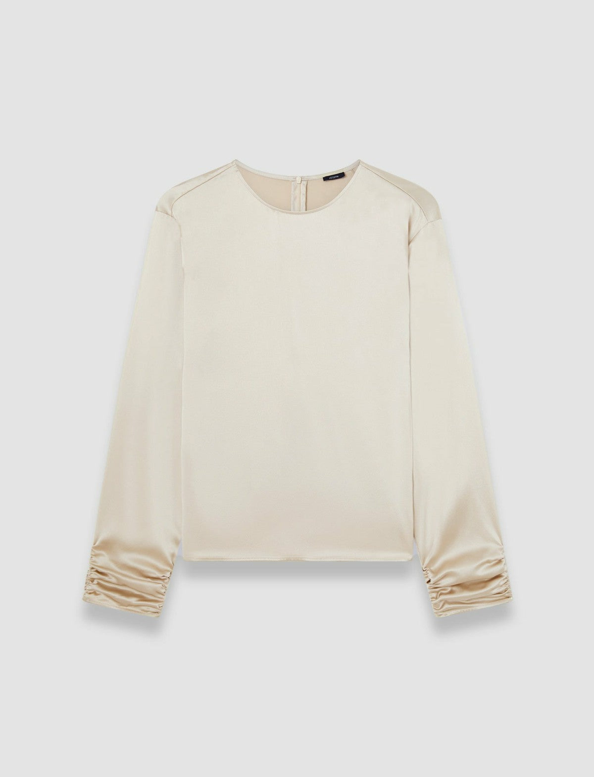JOSEPH Fashion Women Anna Ruched Silk Satin Blouse Quail