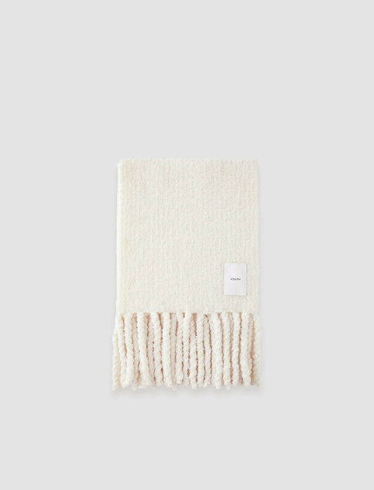 JOSEPH Fashion Women Bouclé Knit Scarf Ivory