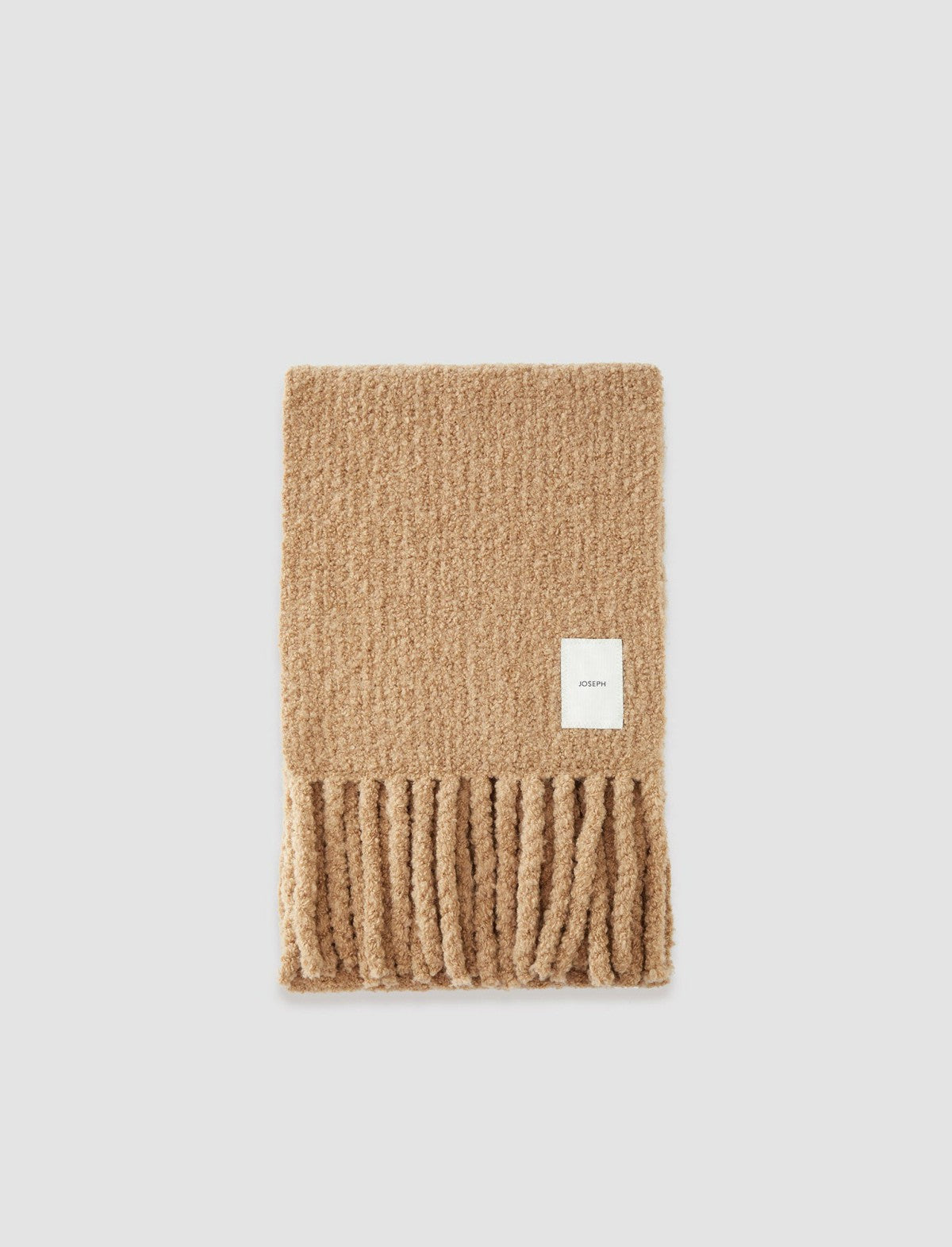 JOSEPH Fashion Women Bouclé Knit Scarf Camel