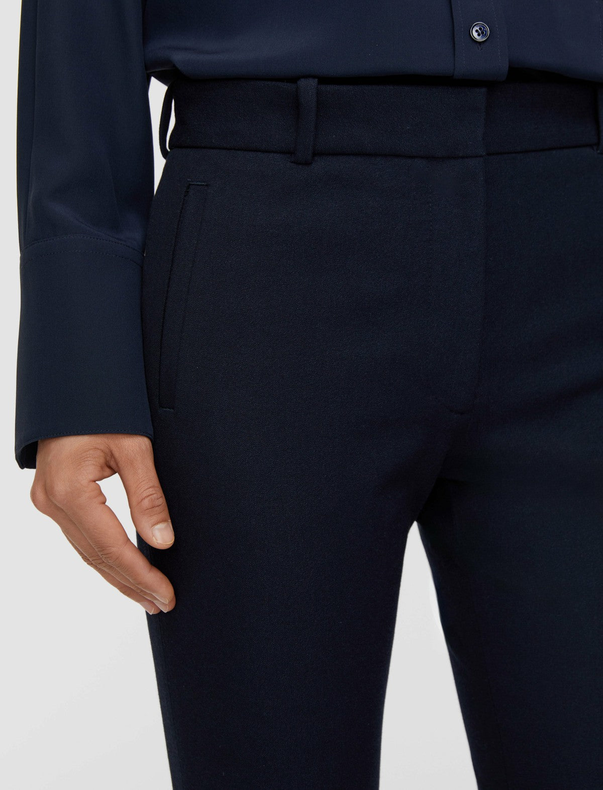 JOSEPH Fashion Women New Eliston Gabardine Stretch Trousers Navy