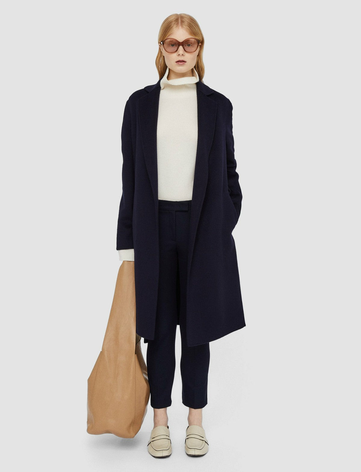JOSEPH Fashion Women Gabardine Stretch Queen Trousers Navy