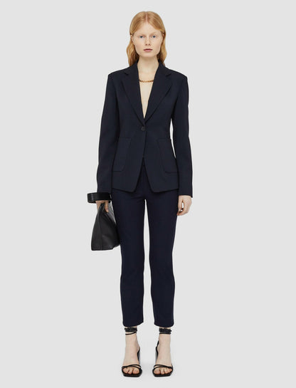 JOSEPH Fashion Women Gabardine Stretch Queen Trousers Navy