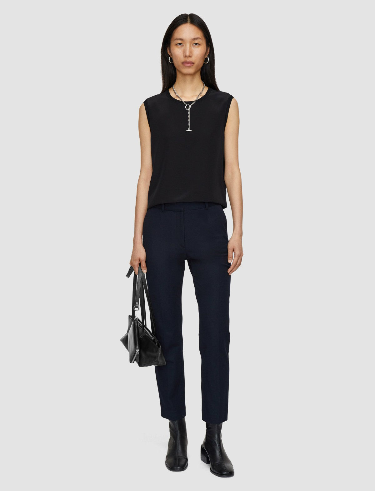 JOSEPH Fashion Women Coleman Gabardine Stretch Trousers Navy