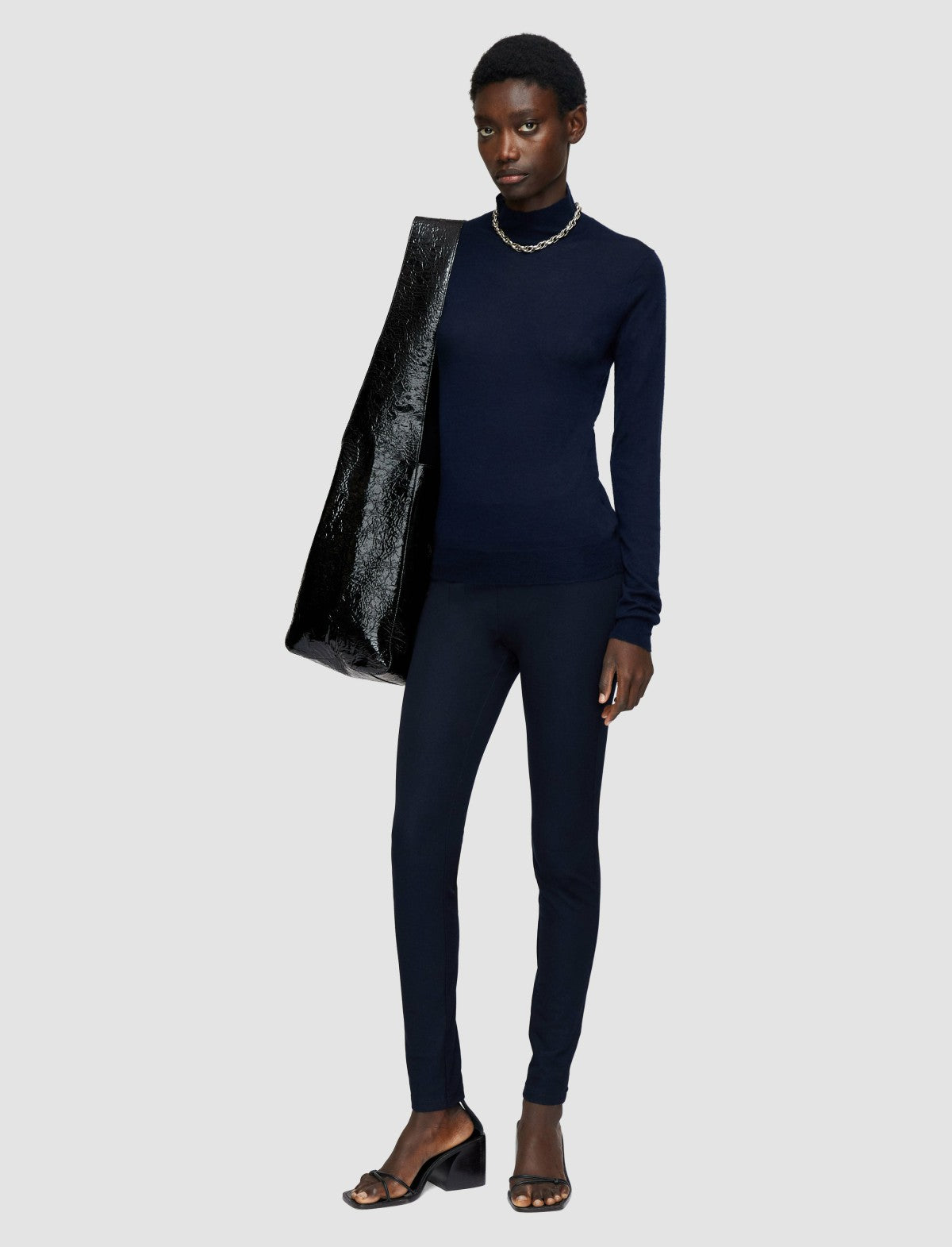 JOSEPH Fashion Women Gabardine Stretch Leggings Navy