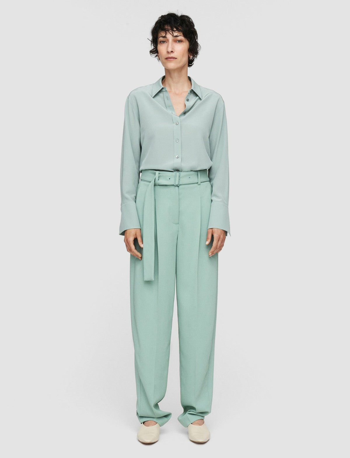 JOSEPH Fashion Women Comfort Cady Drew Trousers Sage