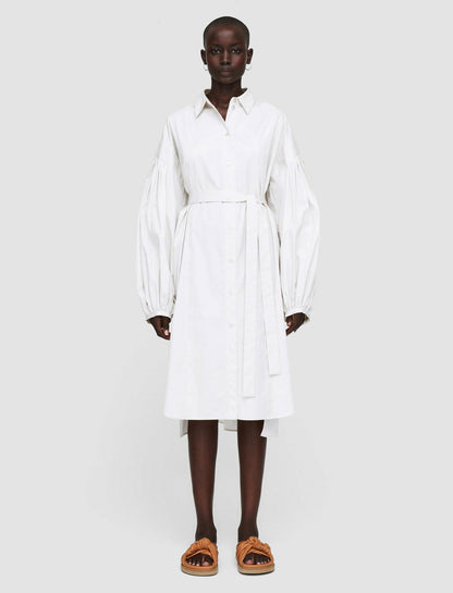 JOSEPH Fashion Women Poplin Montague Dress White
