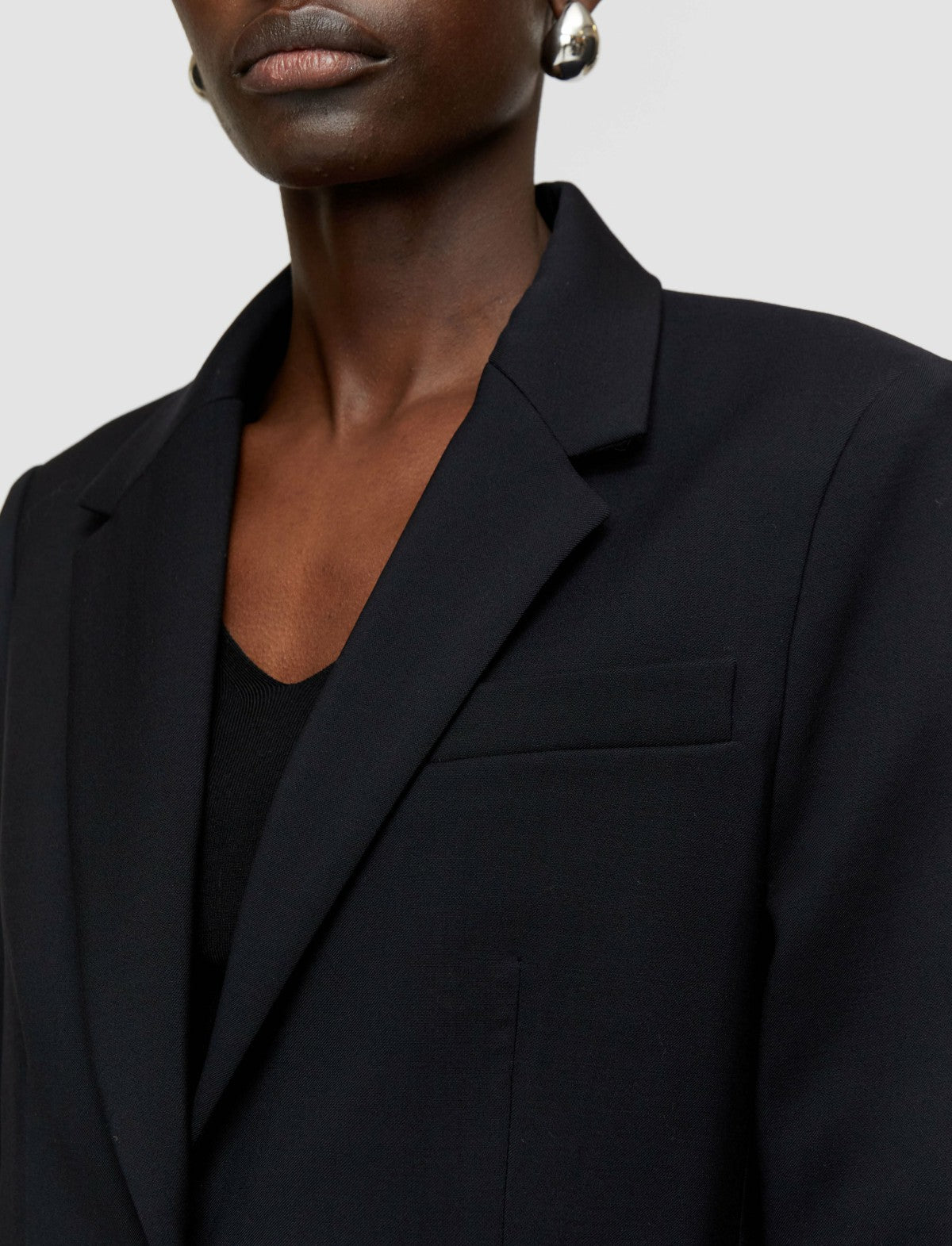 JOSEPH Fashion Women Tailoring Wool Stretch Jackie Jacket Black