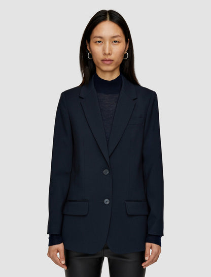 JOSEPH Fashion Women Tailoring Wool Stretch Jackie Jacket Navy