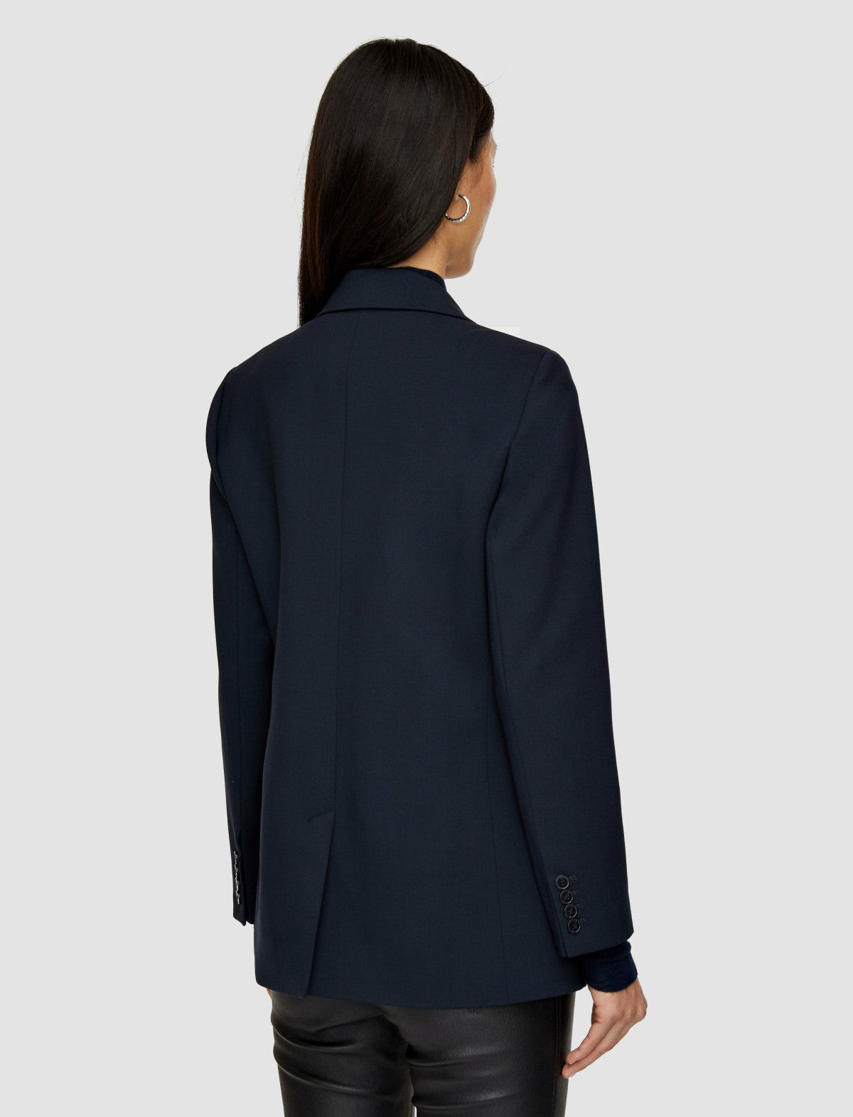 JOSEPH Fashion Women Tailoring Wool Stretch Jackie Jacket Navy