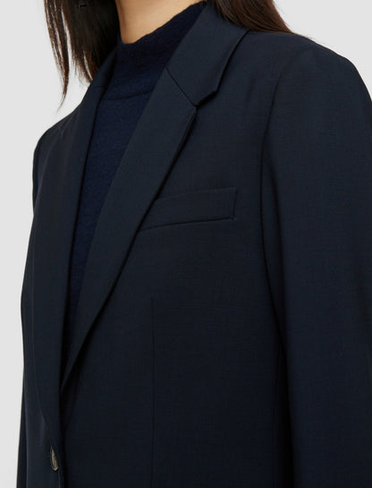 JOSEPH Fashion Women Tailoring Wool Stretch Jackie Jacket Navy