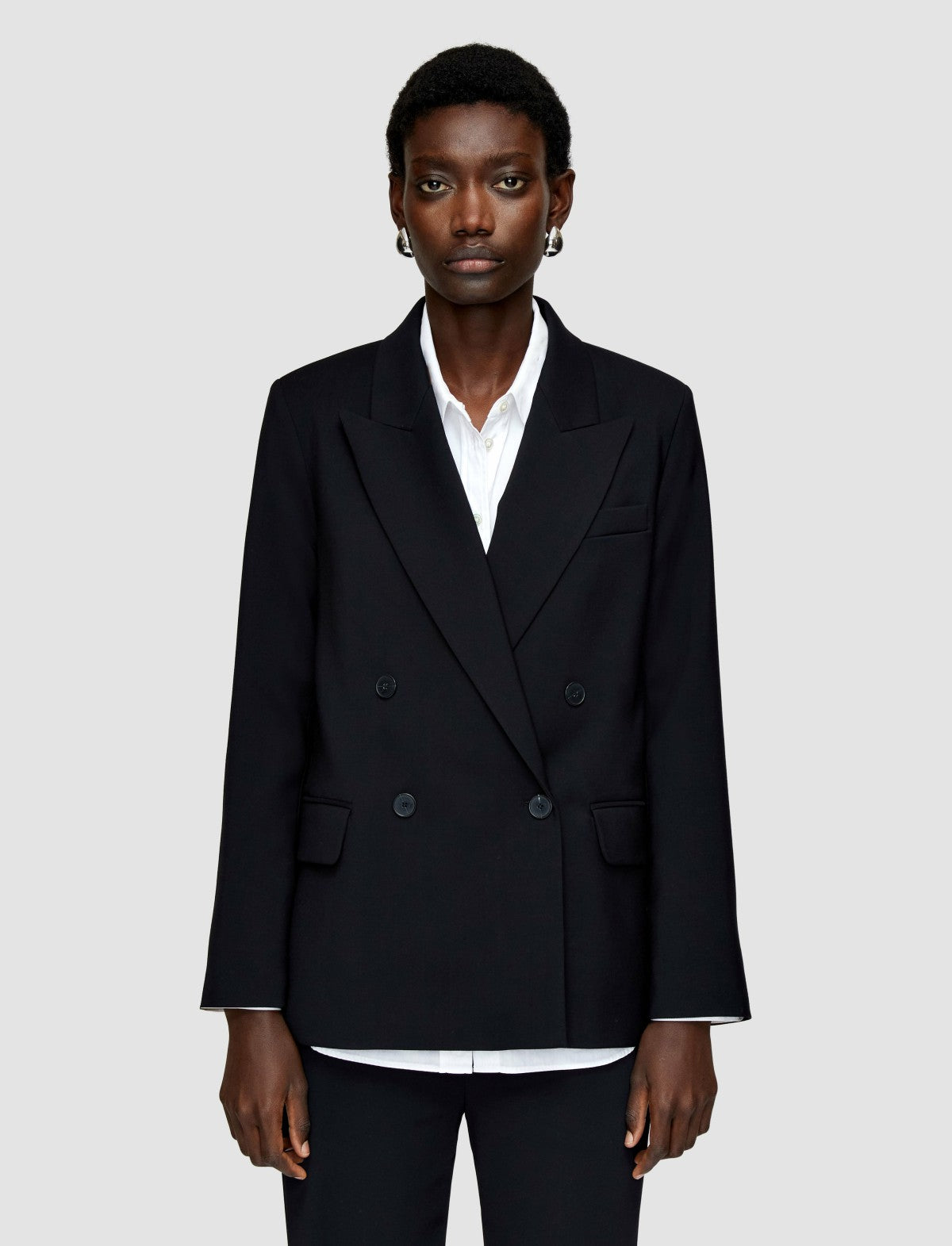 JOSEPH Fashion Women Jaden Tailoring Wool Stretch Jacket Black