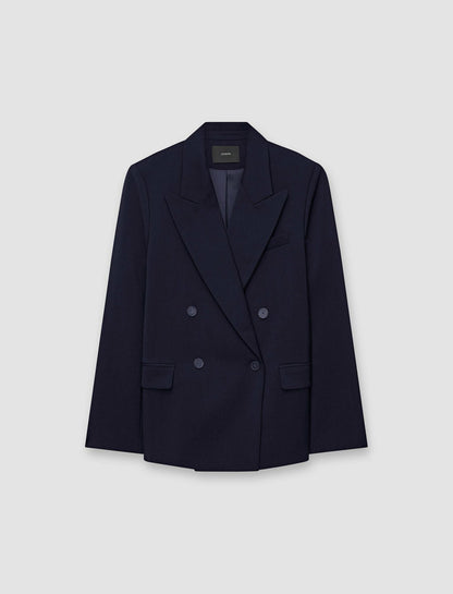 JOSEPH Fashion Women Jaden Tailoring Wool Stretch Jacket Navy