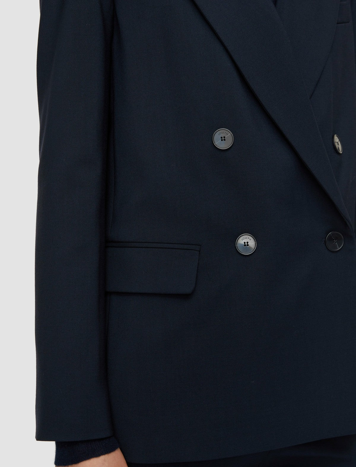 JOSEPH Fashion Women Jaden Tailoring Wool Stretch Jacket Navy