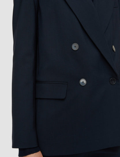 JOSEPH Fashion Women Jaden Tailoring Wool Stretch Jacket Navy