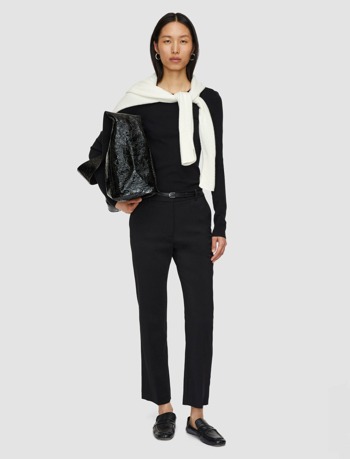 JOSEPH Fashion Women Tailoring Wool Stretch Coleman Trousers Black
