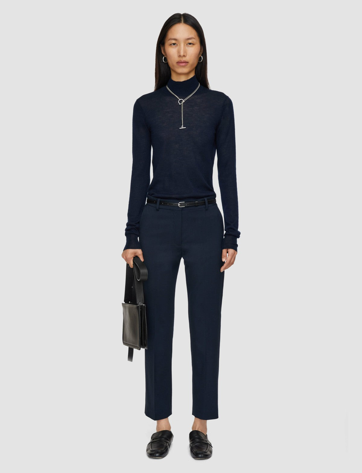 JOSEPH Fashion Women Tailoring Wool Stretch Coleman Trousers Navy