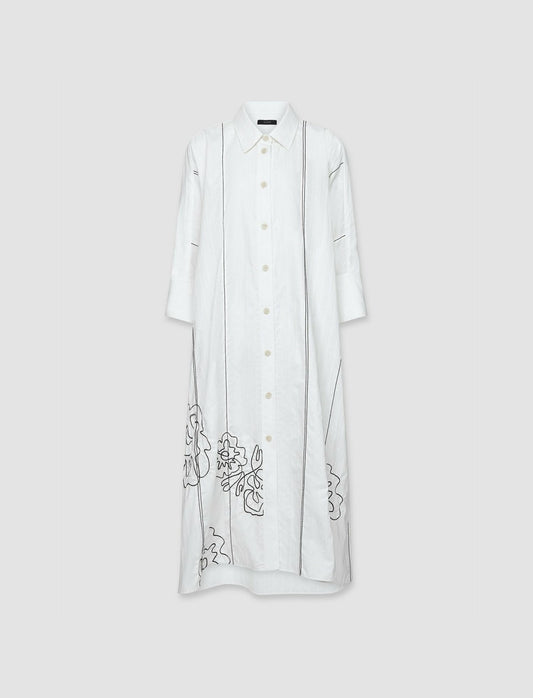 JOSEPH Fashion Women Floral Cotton Dania Dress Ivory