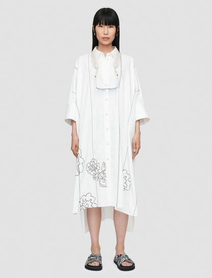 JOSEPH Fashion Women Floral Cotton Dania Dress Ivory
