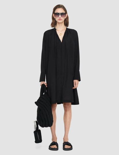 JOSEPH Fashion Women Airy Cotton Viscose Dartmouth Dress Black