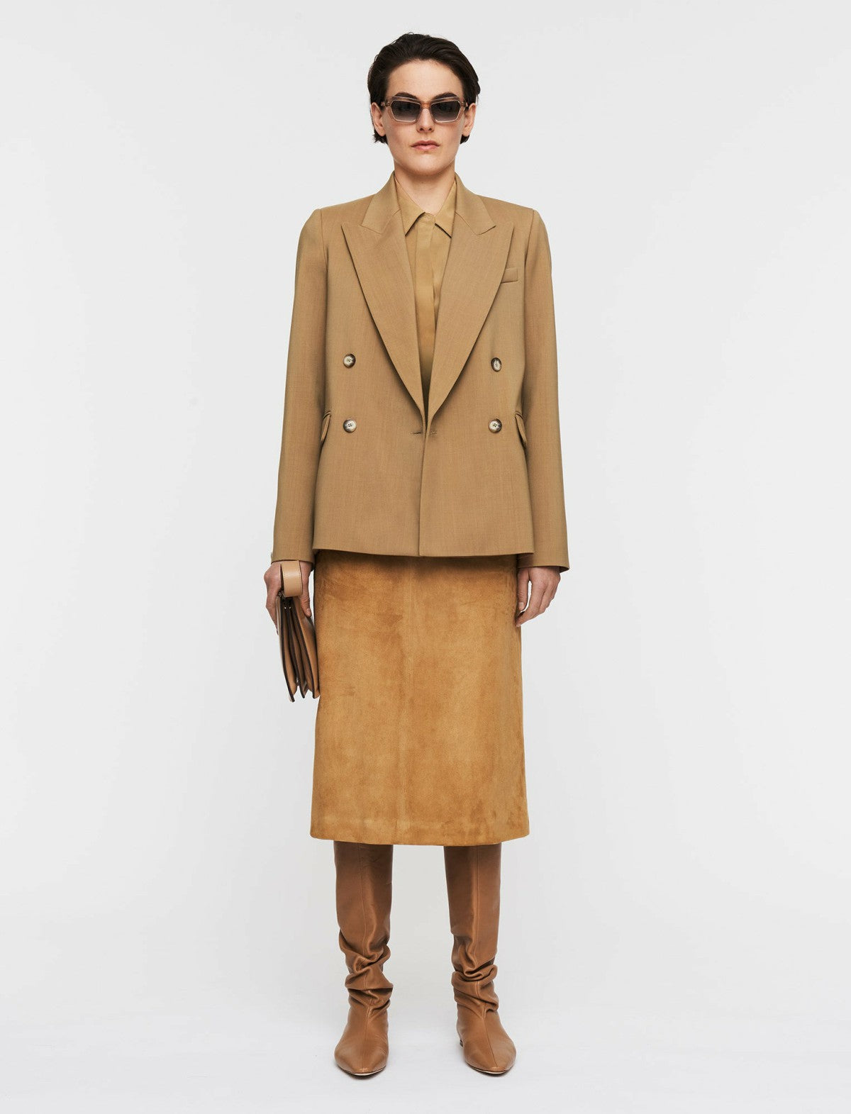 JOSEPH Fashion Women Jaden Tailoring Wool Stretch Jacket Cassonade