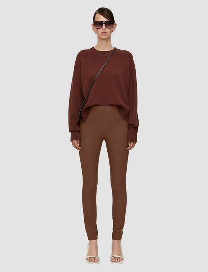 JOSEPH Fashion Women Gabardine Stretch Leggings Mahogany