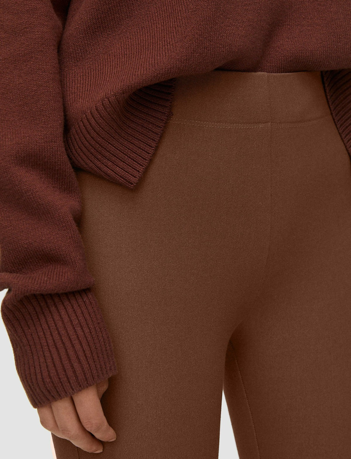 JOSEPH Fashion Women Gabardine Stretch Leggings Mahogany