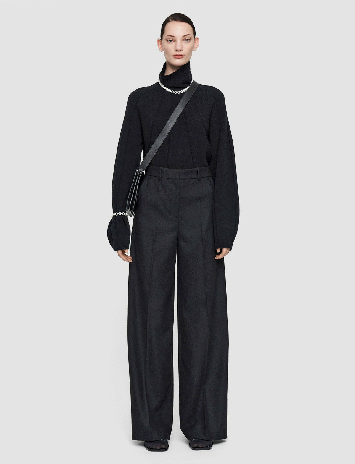 JOSEPH Fashion Women Flannel Stretch Alana Trousers Black