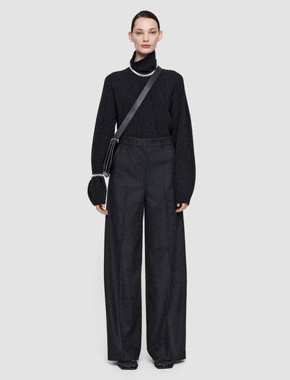 JOSEPH Fashion Women Flannel Stretch Alana Trousers Black