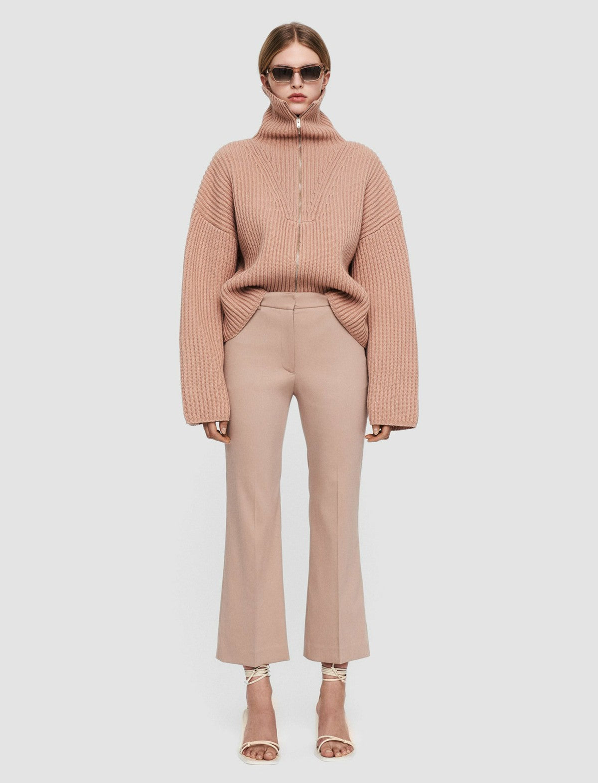 JOSEPH Fashion Women Light Gabardine Stretch Talia Trousers Warm Taupe