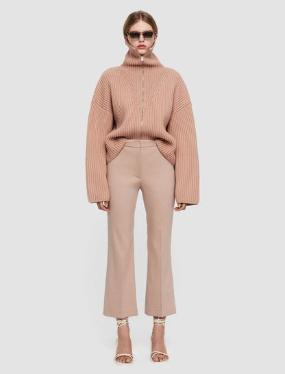 JOSEPH Fashion Women Light Gabardine Stretch Talia Trousers Warm Taupe