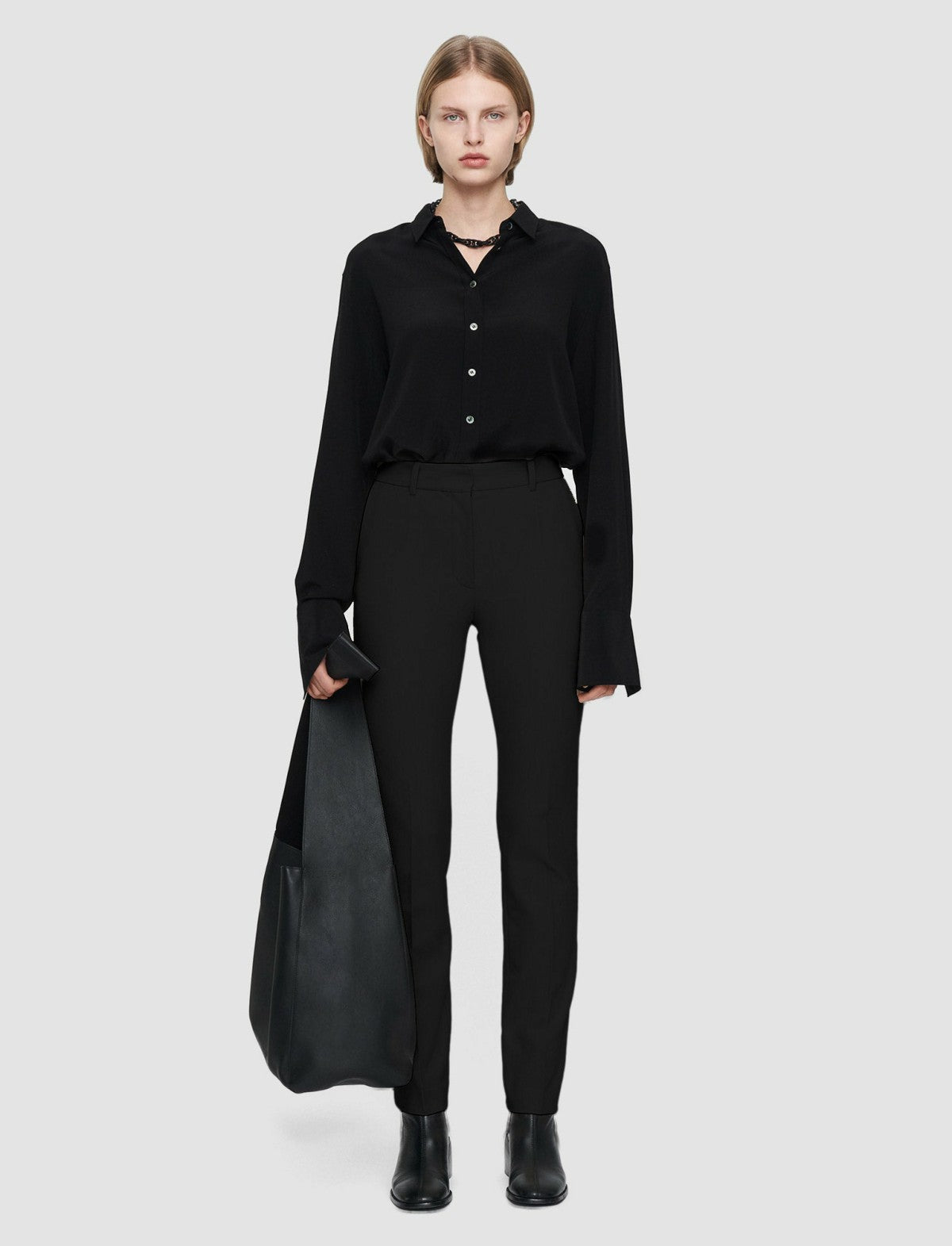 JOSEPH Fashion Women Gabardine Stretch Coleman Long Trousers Black