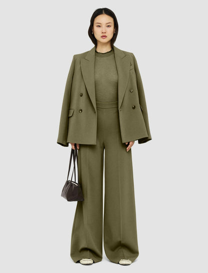 JOSEPH Fashion Women Alane Comfort Cady Trousers Dark Olive